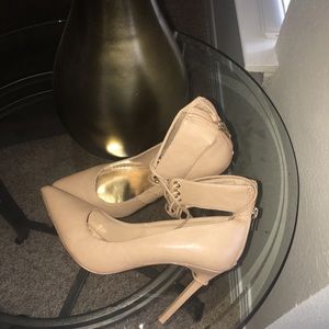 “Beige Stilettos w/Ankle Strap”
